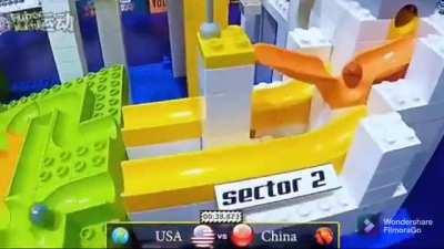 Intense marbles racing match