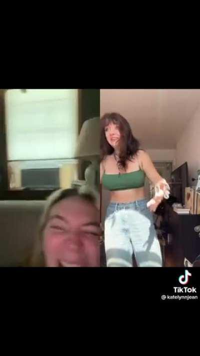 “We can never take her out! She’s so crazy!” (OG video deleted, only duet available)