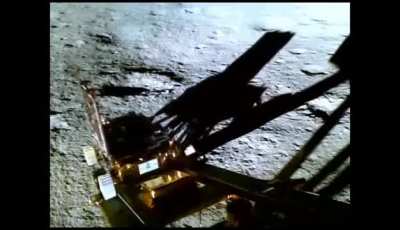 A rover landing on the South pole of the moon