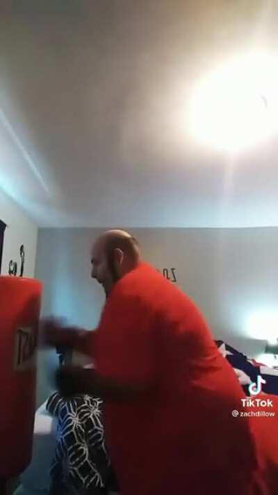 Preparing to defend m’ladys tendies by any means.