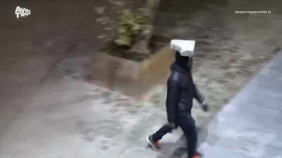 In Rotterdam a Dutch man drops a slab of concrete on the head of a sleeping homeless man. Homeless man is in critical state