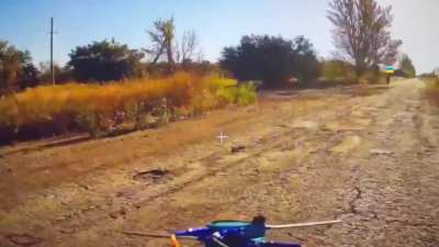 Ukrainian soldier on his bicycle is ambushed by a Russian kamikaze drone