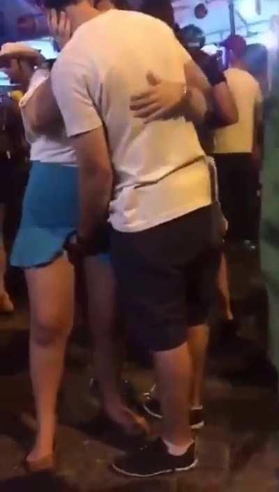 Slut fingered outside a festival