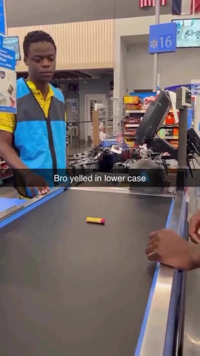 He actually shouted out with a lowercase letter what