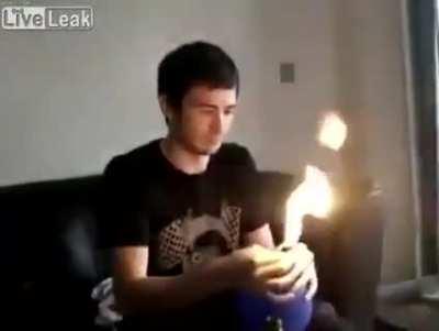 His own little Hindenburg..!