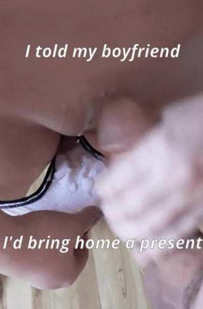 Bringing him a present