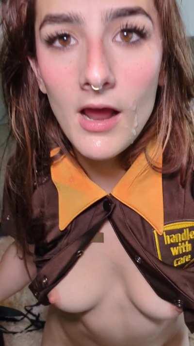 The Delivery Girl Made A Stop To Pick Up A Load