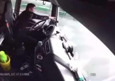 Professional driver does professional driving