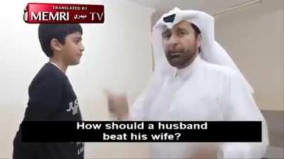 Tutorial on how to beat wives which represents the peaceful glory of Islam.