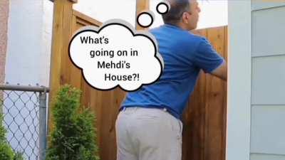 Mehdi's beloved neighbour's reaction, when Mehdi was making his video. (Watch till end otherwise you'll not get it.)