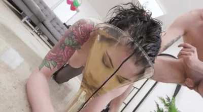 what a creative way to drink piss