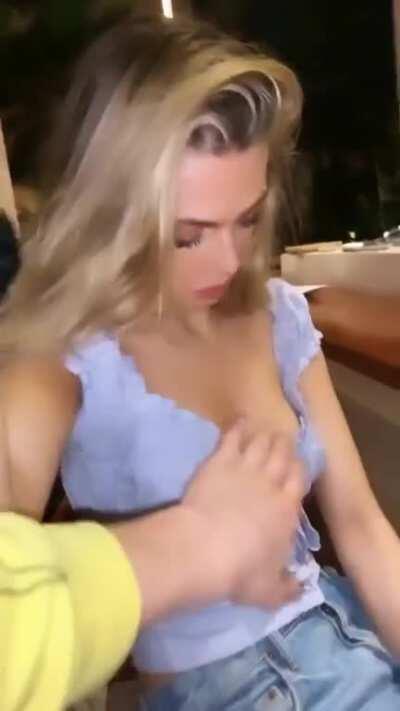 Getting her boobs grabbed