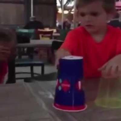 2 clear cups and a non-clear cup, it was obvious.