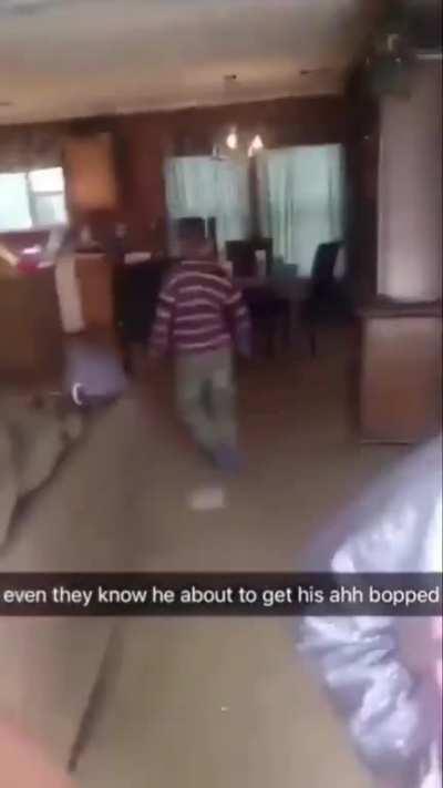 sad that the kid is that scared of his mother but stupid nonetheless