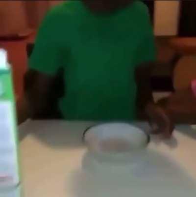 This what she gets for stealing all the cereal