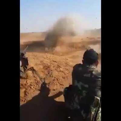 Shooting in the desert and a random guy gets blown up