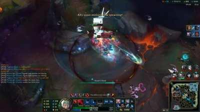 Swain 1v4 while diana takes a stroll through enemy base