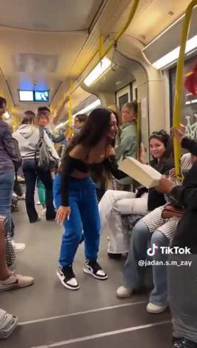 she again in the subway!!