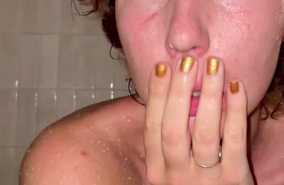 Dribbling in the shower.