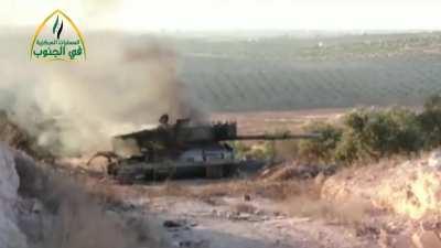 A pair of destroyed Syrian Army T-72 Adras - 2018