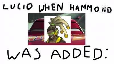 I meme I cooked up quickly with little effort! Was thinking about making this for a while cuz we know how fast Hammond can go lol (not hating on Lucio cuz I have 35 hours I just thought it was funny)