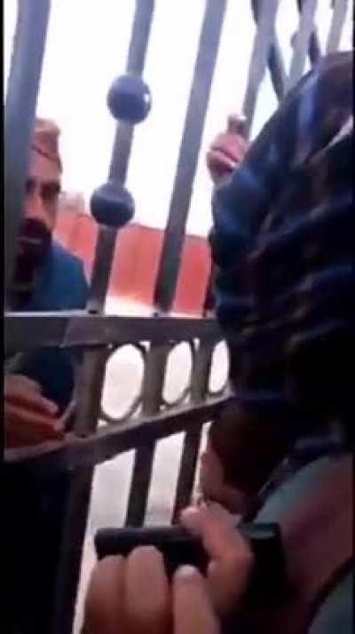 Pakistani FC personnel meet with Taliban border security at Chaman.