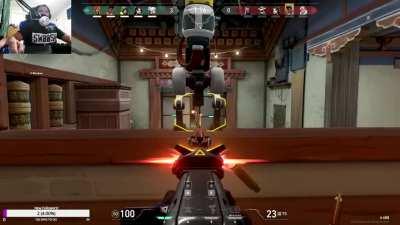 Using Killjoy's turret as a shield on Ascent