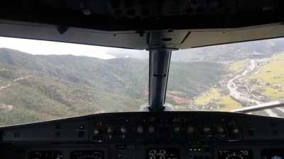 Watch this skilled pilot maneuver between mountains to land the Airbus A319-100 at one of the most dangerous airports in the world, Paro Airport, Bhutan.