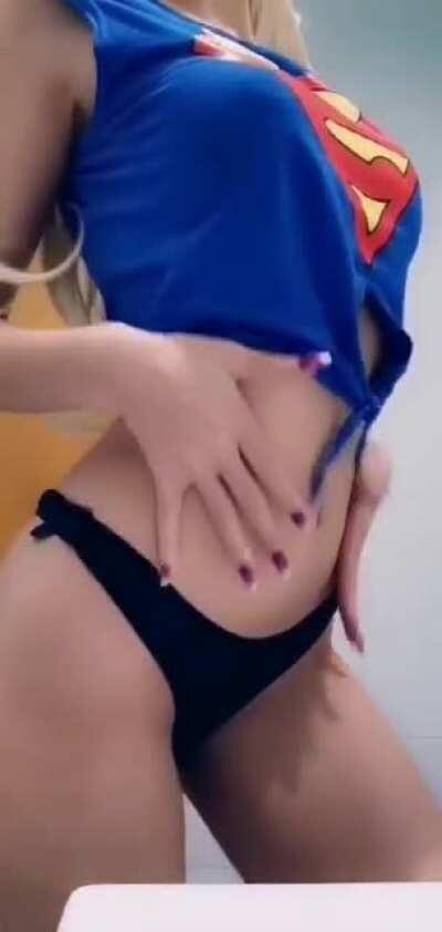 Supergirl in cozy clothes after a hard day! - by Kate Key (self)