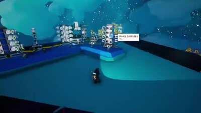 Example of auto soil line. Storage sensor on med storage is triggering centrifuge, set to 'empty/not empty'. Will stop when full, start back up when resources are taken from end platform.Use soil rover and just trade med silos of empty and full canisters 