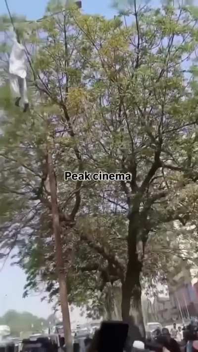 The guy on tower stole the other guys's mobile