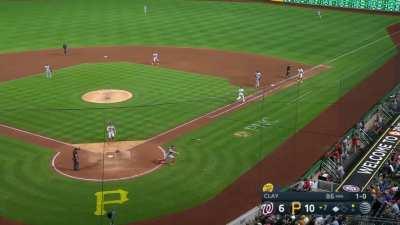 [Highlight] Crazy 2-1 Throwout in Pirates-Nats Game as Catcher Drops the Ball and Pitcher Makes Out at Home Plate