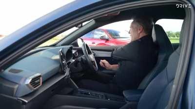 Cool one take through a car then driving with it at speed