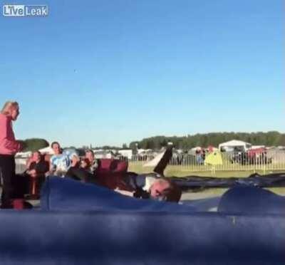 Hitting the table you're standing on with a chair