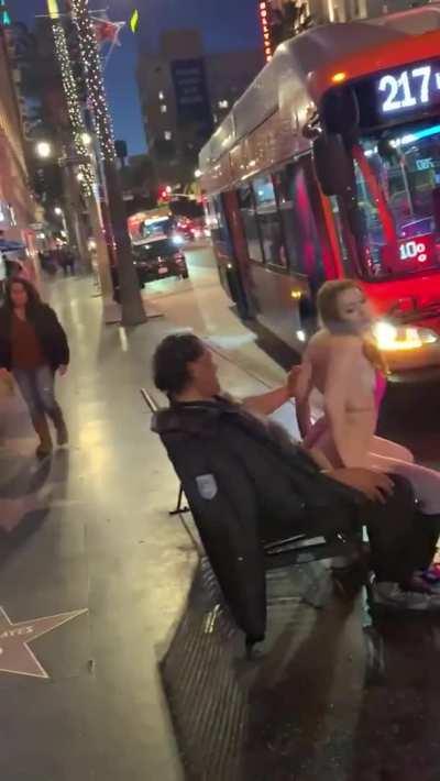 She's tweaking in front a random guy