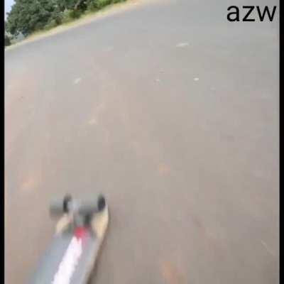 Skating down a busy road…