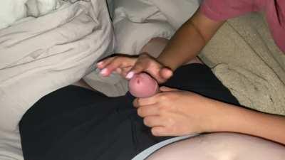 Just one finger and he couldn’t hold back!