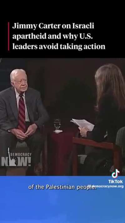 In honor of President Jimmy Carter passing away, here he is explaining why he believed Israel was committing the crime of apartheid against the Palestinian people