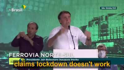 04 March 2021. Bolsonaro lies about WHO's official stance on lockdowns. 