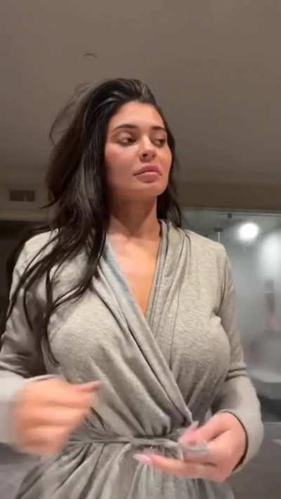 In bathrobe