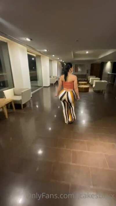 A whole lot of ass, just walking and bouncing