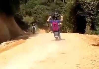 WCGW Picking up when riding a motorbike