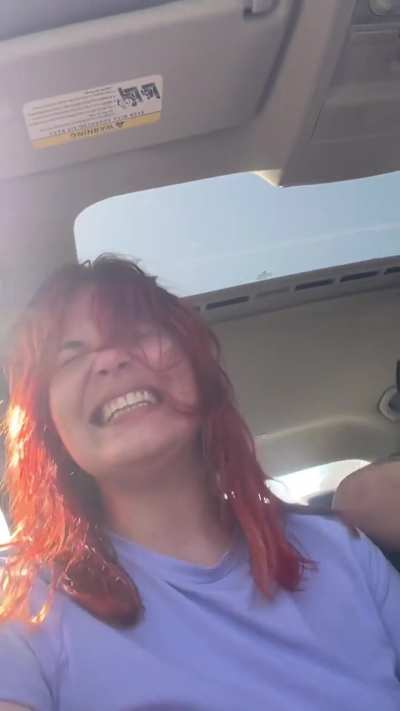 Pleasing Master while driving - foot licking, hard face slapping, blowjob in car on a highway