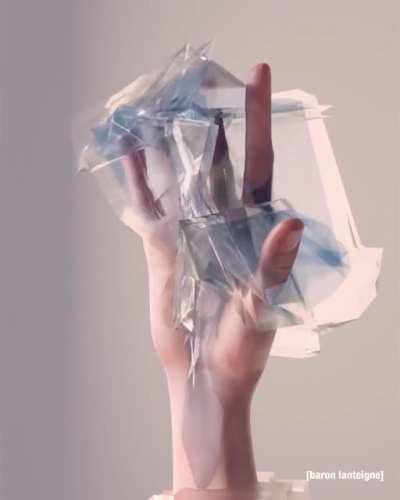 [A] Trying to get that packaging plastic off your hand be like