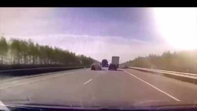 Car gets absolutely destroyed