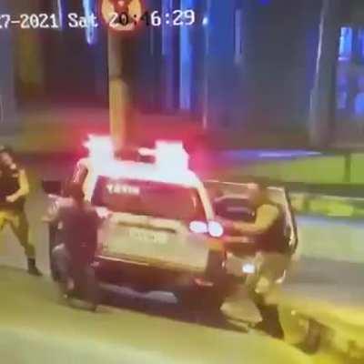 HMB while I throw a stone into a police car