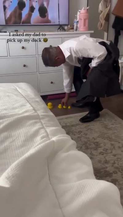She requested her dad to fetch her duck