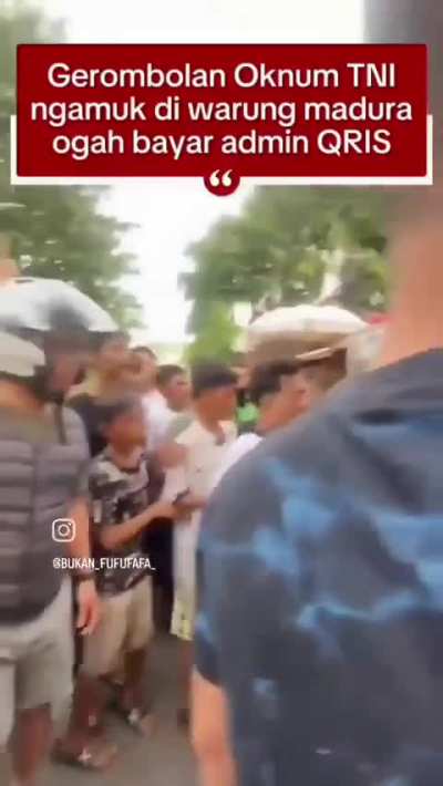 Gerombolan Oknum TNI ngamuk di warung madura ogah bayar admin QRIS