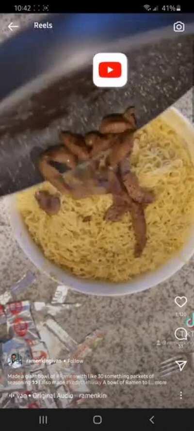 Heavy-Sodium Noodles topped with No-Boil Egg