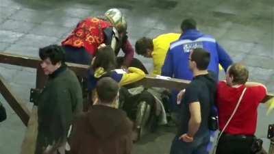 He went down real hard on his opponenr